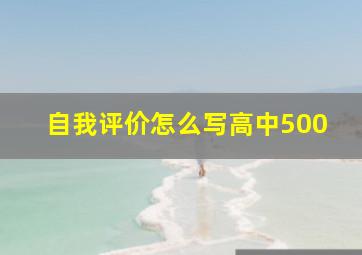 自我评价怎么写高中500