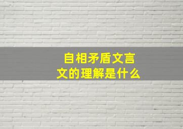 自相矛盾文言文的理解是什么