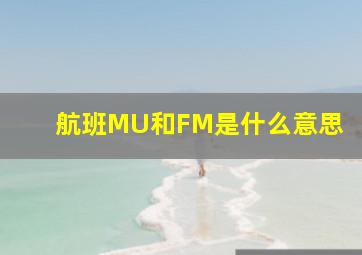 航班MU和FM是什么意思