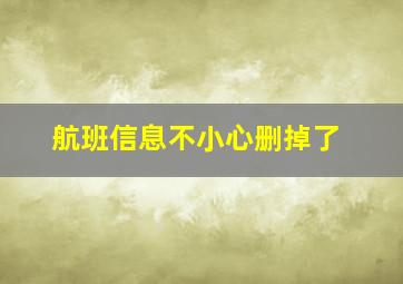 航班信息不小心删掉了