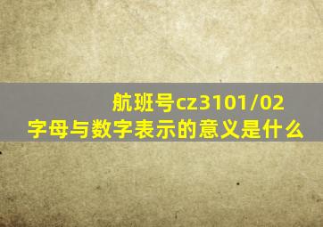 航班号cz3101/02字母与数字表示的意义是什么