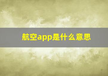 航空app是什么意思