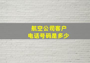 航空公司客户电话号码是多少