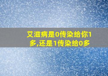 艾滋病是0传染给你1多,还是1传染给0多