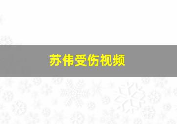 苏伟受伤视频