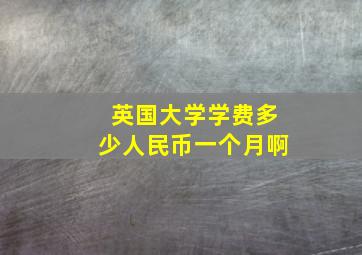 英国大学学费多少人民币一个月啊