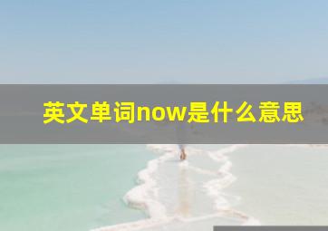 英文单词now是什么意思