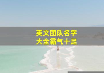 英文团队名字大全霸气十足