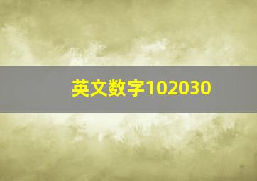 英文数字102030