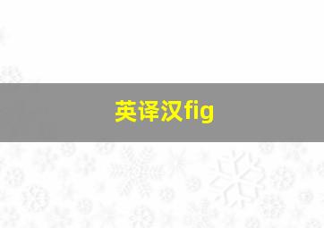 英译汉fig