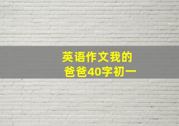 英语作文我的爸爸40字初一