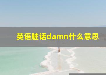 英语脏话damn什么意思