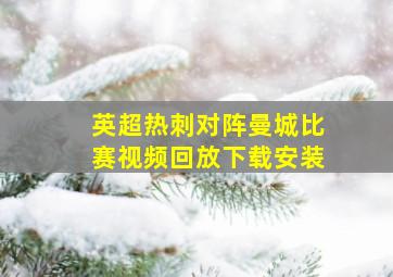 英超热刺对阵曼城比赛视频回放下载安装