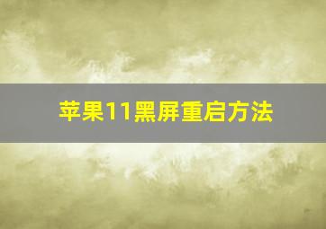 苹果11黑屏重启方法