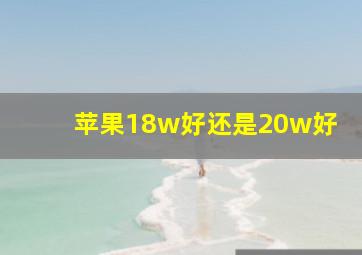 苹果18w好还是20w好