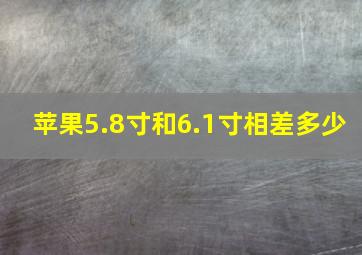 苹果5.8寸和6.1寸相差多少