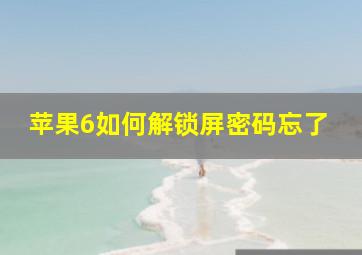 苹果6如何解锁屏密码忘了