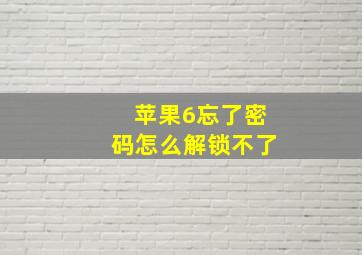 苹果6忘了密码怎么解锁不了