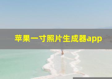 苹果一寸照片生成器app