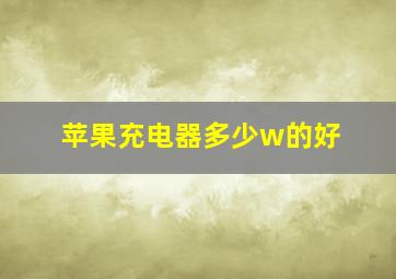 苹果充电器多少w的好