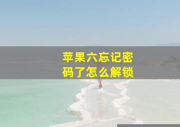 苹果六忘记密码了怎么解锁