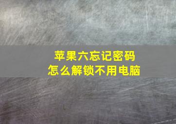 苹果六忘记密码怎么解锁不用电脑