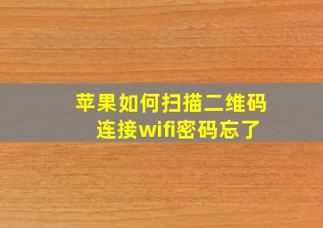 苹果如何扫描二维码连接wifi密码忘了