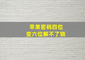 苹果密码四位变六位解不了锁