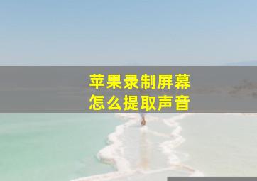 苹果录制屏幕怎么提取声音