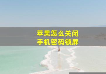 苹果怎么关闭手机密码锁屏