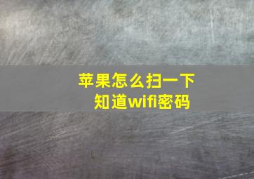 苹果怎么扫一下知道wifi密码