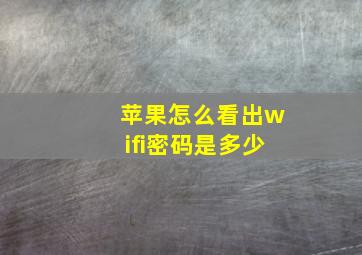 苹果怎么看出wifi密码是多少