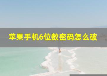 苹果手机6位数密码怎么破