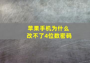 苹果手机为什么改不了4位数密码