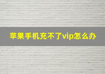 苹果手机充不了vip怎么办