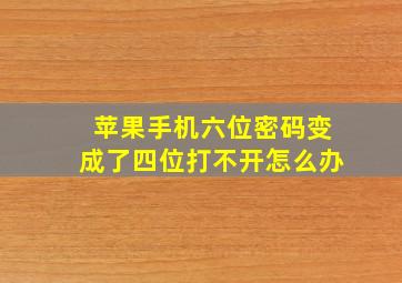 苹果手机六位密码变成了四位打不开怎么办