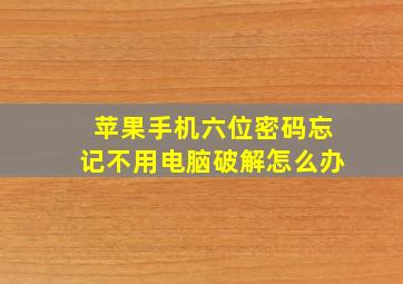 苹果手机六位密码忘记不用电脑破解怎么办