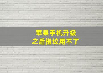 苹果手机升级之后指纹用不了