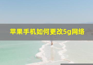 苹果手机如何更改5g网络