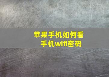 苹果手机如何看手机wifi密码