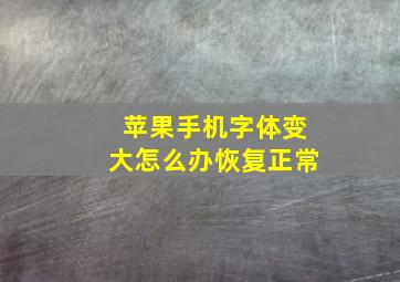 苹果手机字体变大怎么办恢复正常