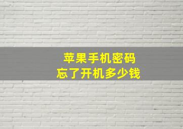 苹果手机密码忘了开机多少钱