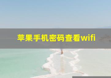 苹果手机密码查看wifi