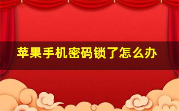 苹果手机密码锁了怎么办