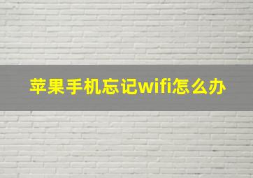 苹果手机忘记wifi怎么办