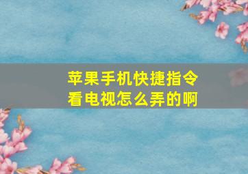 苹果手机快捷指令看电视怎么弄的啊