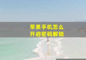 苹果手机怎么开启密码解锁