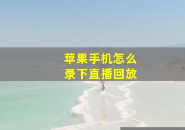 苹果手机怎么录下直播回放