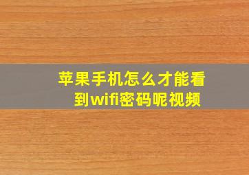 苹果手机怎么才能看到wifi密码呢视频