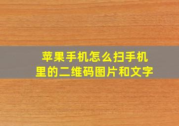 苹果手机怎么扫手机里的二维码图片和文字